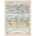 thumbnail image 2 of Bartholomew 25x32 Black Ornate Wood Framed with Double Matting Museum Art Print Titled - Ocean Currents Climate Chart - Bartholomew 1892, 2 of 4