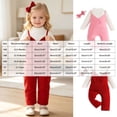 thumbnail image 4 of YWIYIUD Baby Girl Clothes Sets Fall Winter Solid Long Sleeve Ruffle Jumpsuit Spaghetti Strap Overall + Headband Toddler Fall Baby Suspender Overalls Outfits InfantGirl Winter Clothing 2-3 Years, 4 of 4