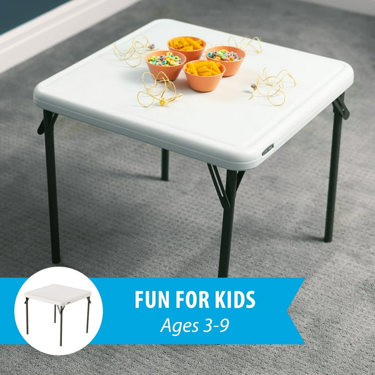 Lifetime Childrens Square Folding Table Indoor Outdoor Almond 80425 Walmart