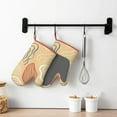 thumbnail image 3 of XMXT Silicone Oven Mitts, Shell Texture Yellow Graffiti Thickened Non-Slip Oven Gloves, 2 Pcs, 3 of 9