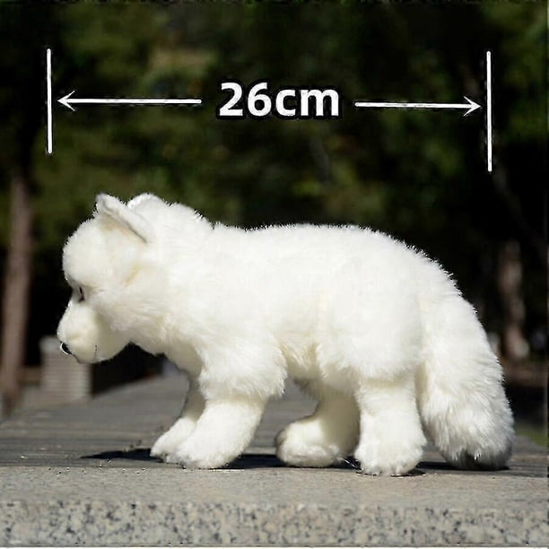 26-27 Arctic Fox Cute Plushie White Polar Fox Plush Toys Lifelike Animals Simulation Stuffed Doll