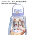 thumbnail image 2 of Soidarity Botella de agua de 1300ML con pajita, a prueba de fugas, portátil, para exteriores, para estudiantes, taza para beber, reutilizable, Kits de desorden para acampar, 2 of 6