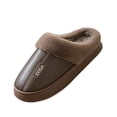 thumbnail image 3 of Men's Warm Plush Lined Slippers Waterproof House Shoes Thick Sole Anti Slip Indoor Outdoor Cozy Closed Toe Mules Winter Fuzzy Slippers, 3 of 5