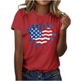 thumbnail image 7 of VerPetridure American Flag Shirts for Women 4th of July Tops USA Print T Shirt Casual Short Sleeve American Proud T-Shirt Tops, 7 of 7