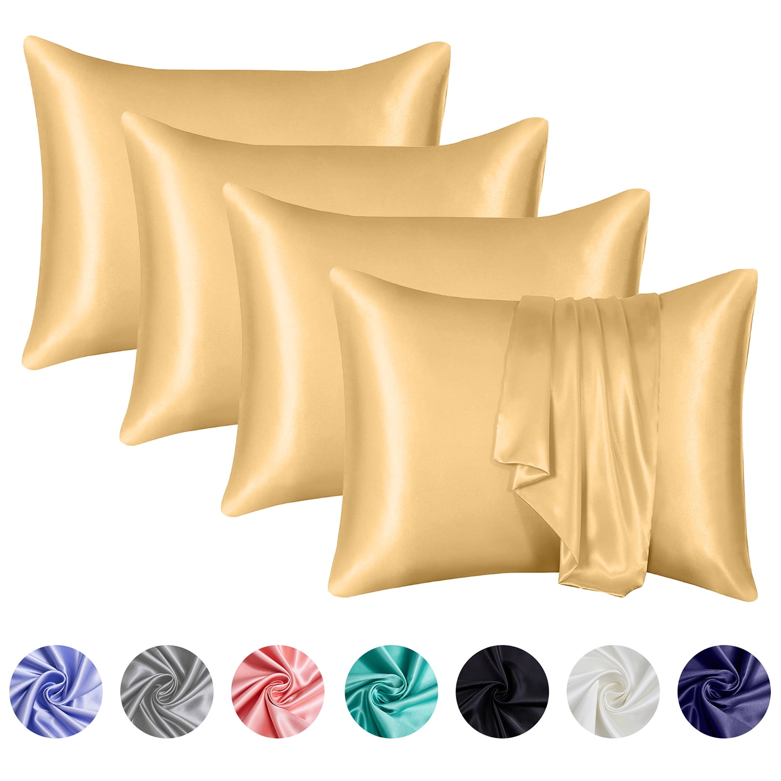 Lovote Luxury Satin Pillowcases Set of 4, Super Soft and Breathable