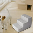thumbnail image 4 of Escalera duradera para perros, juguetes de escalada, de diseño de 3 escalones, suministros antideslizantes lavables, rampa para cama, gatos Gris Lino Colco Animales Escaleras, 4 of 8