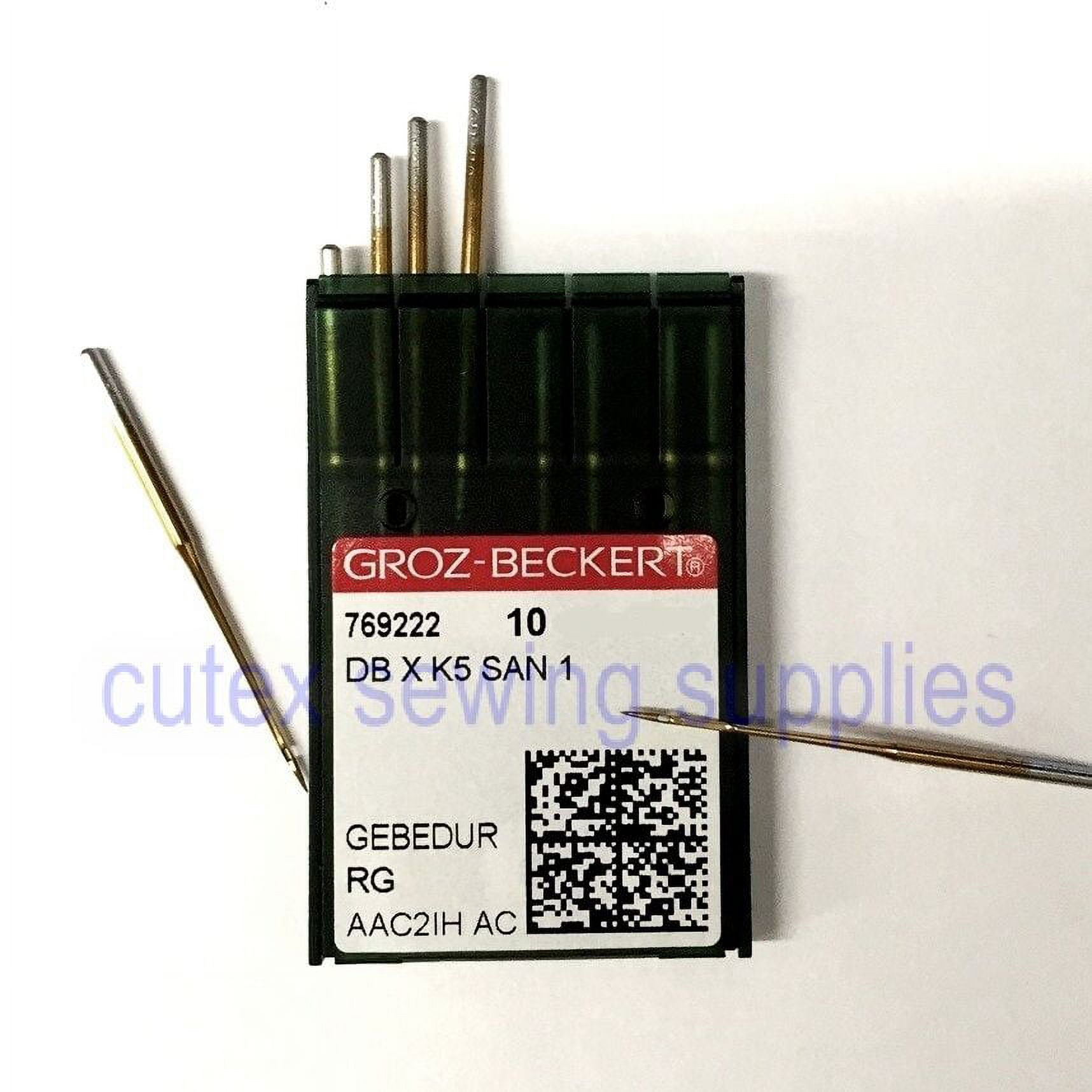 10 Groz Beckert DBxK5 San1 Gebedur Commerical Embroidery Machine Needles, Size: 60/8