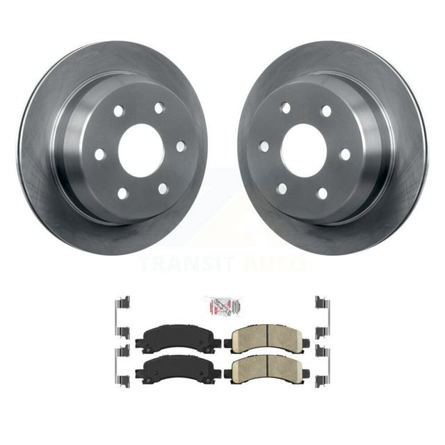 Transit Auto Rear Disc Brake Rotors and Ceramic Pads Kit for Car 2002 Chevrolet Avalanche 1500 Suburban K8A-106075