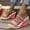 Pink, variant on KIJBLAE Women's Suede Linen Two Wear Platform Wedge Sandals, Lightweight Comfort Casual Slides for Summer Street Vacation Brown 39