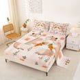 thumbnail image 2 of Erosebridal Cute Capybaras With Carrot Queen Sheet Sets 4 Pieces For Children,Geometric Grid Bed Set For Kids Boys Girls,Microfiber Bedroom Decor, 2 of 5