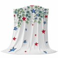 thumbnail image 6 of 4th of July Blanket Soft Cozy Warm Twin Blanket for Bed, Plush Fuzzy Flannel Fleece Blankets for Sofa, Memorial Day Patriotic Star Eucalyptus Leaf Throw Blankets for Couch, Gifts for Men, 60"x80", 6 of 9