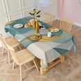 thumbnail image 3 of Teal Gold Wave Marble Pattern Rectangle Tablecloth 60"x102",Waterproof Polyester Rectangle Table Cloth, Wipeable Spillproof Polyester Tablecloth for Dining, Camping, Indoor and Outdoor, 3 of 6