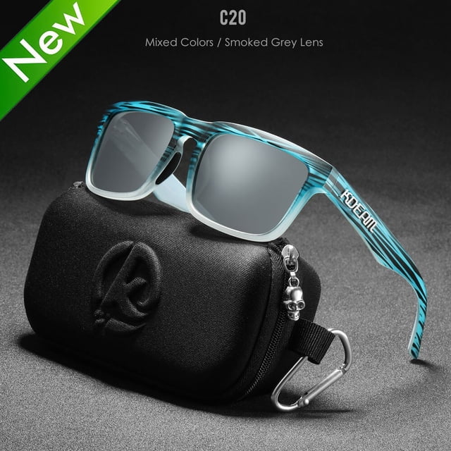 KDEAM-gafas de sol cuadradas de alta calidad para hombre, lentes polarizadas deportivas de colores, con revestimiento reflectante, con espejo, UV400 Fivean unisex