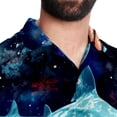thumbnail image 5 of Starry Shark Men's Short Sleeve Beach Shirts, Casual Printed Button Down, Summer Unisex Spread Collar Tops, 5 of 6