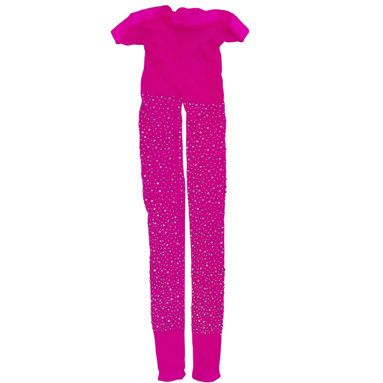 COLLANTS EN RÉSILLE AVEC PIERRES DU RHIN - ROSE VIF