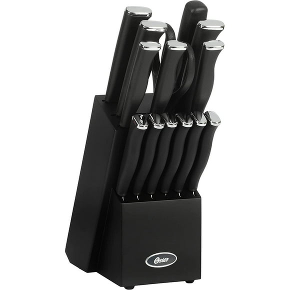 Juego de bloques de cuchillos para cubiertos Oster Langmore, 15 piezas, acero inoxidable