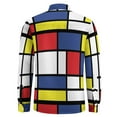 thumbnail image 4 of Colorblock Blouse Mens Mondrian Reinterpretation Shirt Long Sleeve Classic Streetwear Casual Shirts Autumn Printed Top Plus Size, 4 of 6