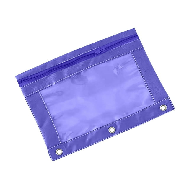 COM1950s Pencil Bags with Zipper, Large Pencil Pouch, Three-Hole Pencil Case Zipper Transparent Pvc Document Storage Bag Detachable Folder Large Capacity Pencil Case, Pencil Case for Binder