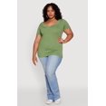 thumbnail image 3 of Women's Plus Size V Neck Short Sleeve Tee, 3 of 5