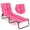 Light Pink, variant on Costway Beach Chaise Lounge Chair with Face Hole Pillows & 5-Position Adjustable Backrest Blue & Green