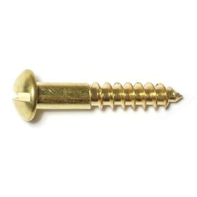 

#8 x 1 Brass Slotted Round Head Wood Screws