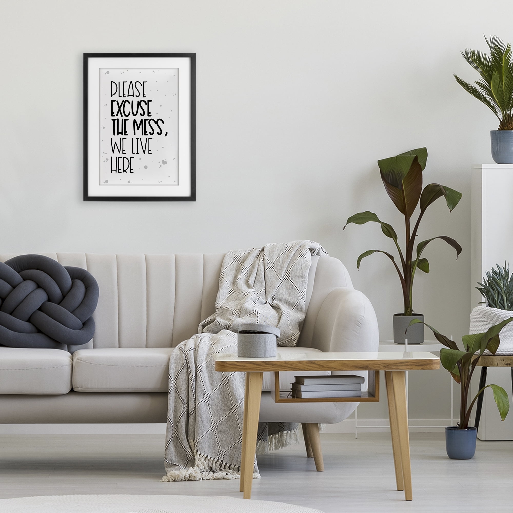 Stupell Industries Excuse the Mess Bold Black Framed Print Under Glass, design by Martina Pavlova