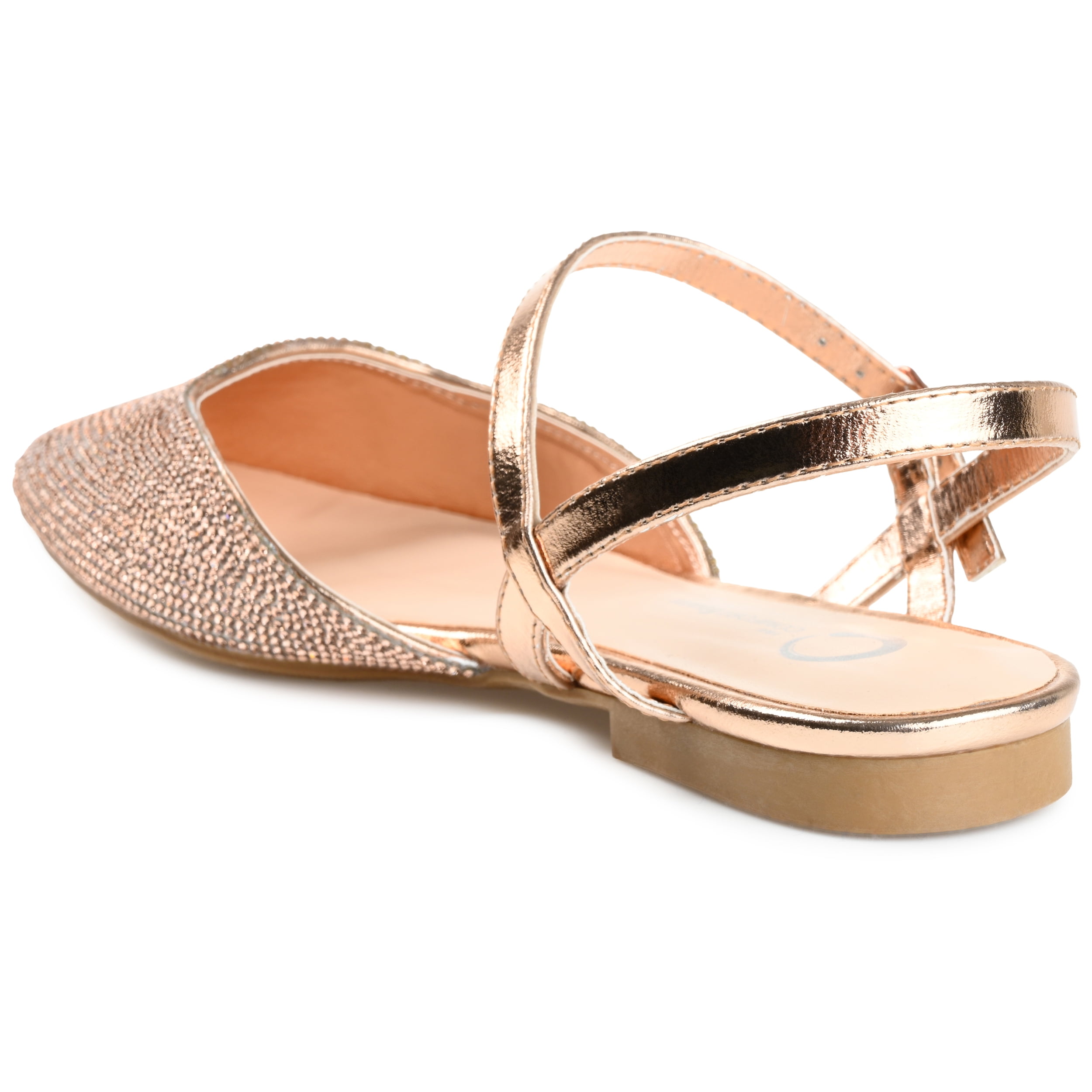 Journee Womens Nysha Narrow Width Buckle Square Toe Ballet Flats