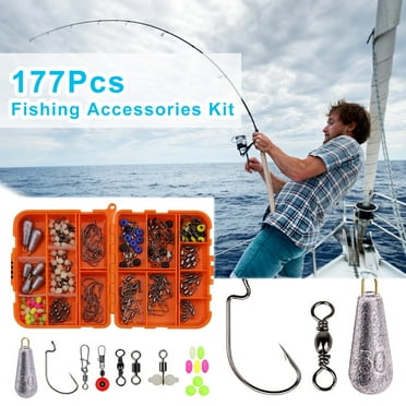 NIBOLOG 177Pcs Fishing Tackle Kit Fine Workmanship Multifunction Large Capacity Rust Resistant Fishing Accessories Set for Fishing Enthusiast