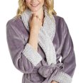 thumbnail image 3 of Carole Hochman Women Luxuriously Soft Plush Wrap Robe 48" L Plum L, 3 of 6