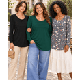 thumbnail image 5 of Womens Fall Long Sleeve Tunic Tops Basic Pullover Dressy Casual Shirts Fashion Pleated Business Blouses, 5 of 6