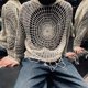 thumbnail image 2 of Suéter informal con diseño de telaraña para hombre, ropa de calle, estilo Y2k, tejido de punto, estilo retro, hip hop, gráfico, vintage, 2 of 5