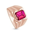 thumbnail image 4 of AFFY 8x10 mm Simulated Birthstone Men's Ring Ruby In 14K Rose Gold Plated 925 Sterling Silver. Ring Size 14, 4 of 6