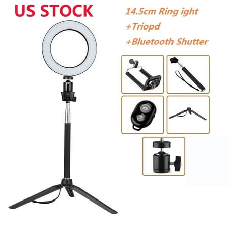 5.5inch Photography Dimmable LED Selfie Ring Light Youtube Video Live 3500-5500k Photo Studio Light With Phone Holder USB Plug