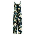 thumbnail image 6 of SwiftWear Wide Leg Jumpsuits for Women Fashion Summer Sleeveless Flower Printing Button Pocket Jumpsuits Long Pants S, 6 of 8