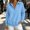 A1-Sky Blue, variant on Women Polo V Neck Lightweight Fall Sweaters Oversized V Neck Sweatshirt Kangaroo Pocket Snap Button Collared Button Up Pullover Tops Sweatshirts for Women Banded Hem Black XL