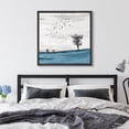 thumbnail image 3 of IDEA4WALL Framed Canvas Print Wall Art Birds Fly over Blue Field with Trees Animals Landscape Nature WildLife Scenery Wall Decorative Rustic Scenic Relax/Calm for Rooms - 24"x24" Black, 3 of 5