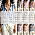 thumbnail image 3 of Noric Women's Striped Print Tank Tops Sleeveless V-Neck Collar Casual Summer Trendy Office Blouse, 3 of 7
