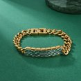 thumbnail image 3 of Pulsera de acero inoxidable para hombre de 21 cm con textura martillada, 3 of 3