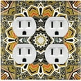 thumbnail image 1 of Metal Light Switch Plate Cover Mandala Orange Brown Flower Tile Pattern MDL058, 1 of 13