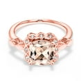 thumbnail image 3 of Gem Stone King 1.98 Ct Peach Morganite White Created Sapphire 18K Rose Gold Plated Silver Ring, 3 of 6