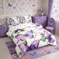 thumbnail image 2 of Manfei Flying Butterflies 7-Piece Twin Bedding,Spring Garden Bedding Comforter Set,Reversible, 2 of 6