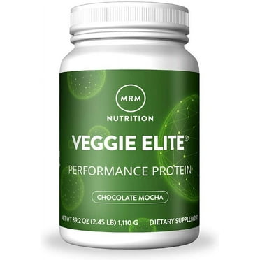 MRM Veggie Elite Performance Protein Powder, Chocolate Mocha, 24g Protein, 2.5lb, 39.2oz