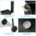 thumbnail image 6 of Segmart BBQ Charcoal Grill, 45.28-inch Length Portable Barbecue Grill, Offset Smoker Barbecue Oven with Wheels & Thermometer for Outdoor Picnic Camping Patio Backyard, 6 of 8