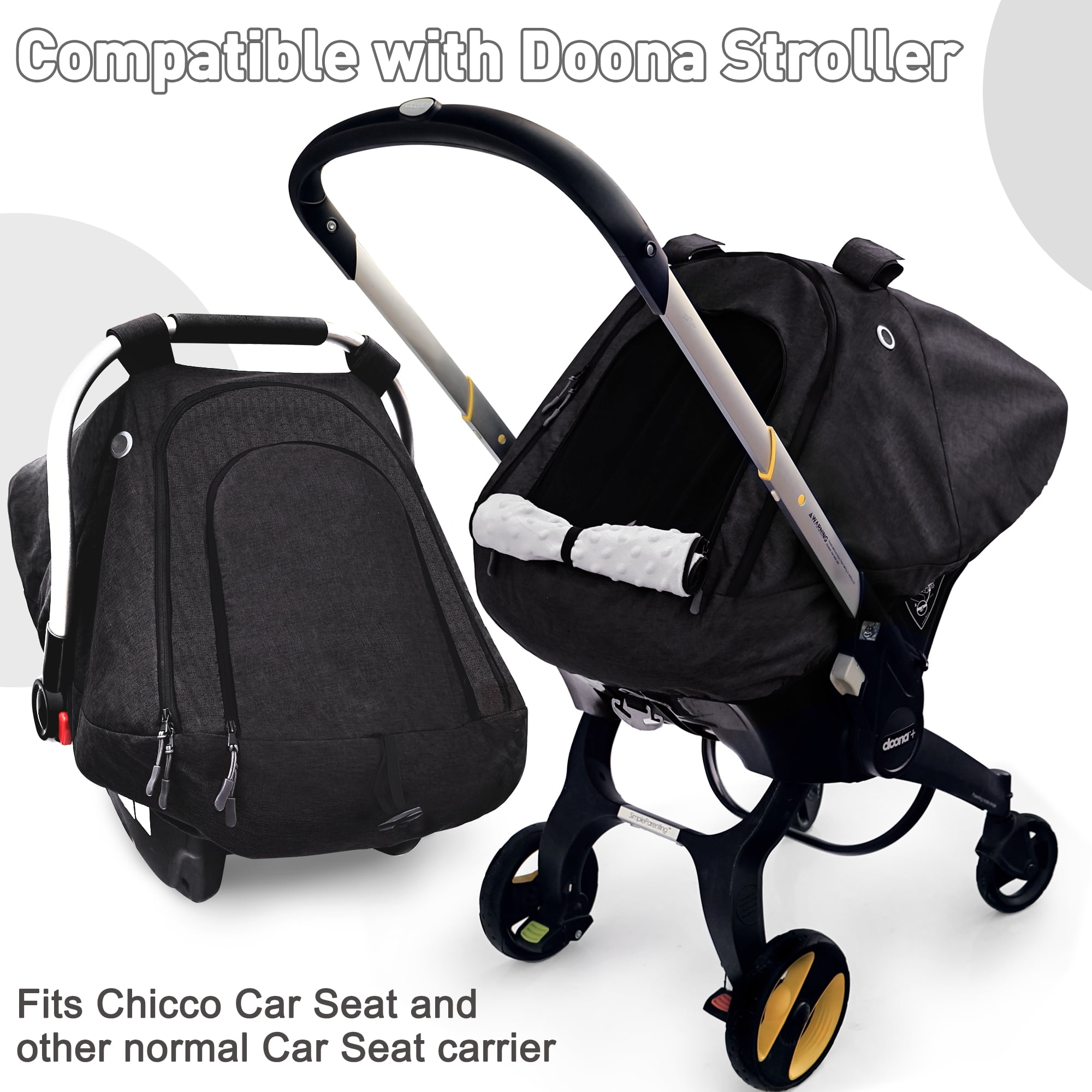 Baby Car Seat Cover for Babies,Patented Waterproof Baby Car Seat Cover for Boys & Girls,Infant Car Seat Cover Canopy for Girls,Windproof Car Seat Canopy for Boys, Keeps Babies Warm and Cozy (Black)