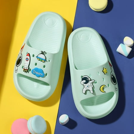 

Daqian House Slippers for Kids on Clearance Children s Slippers Boys and Girls Baby Cute Soft Bottom Slippers Bathroom Non-slip Sandals Kids Slippers for Girls Mint Green 12 Years