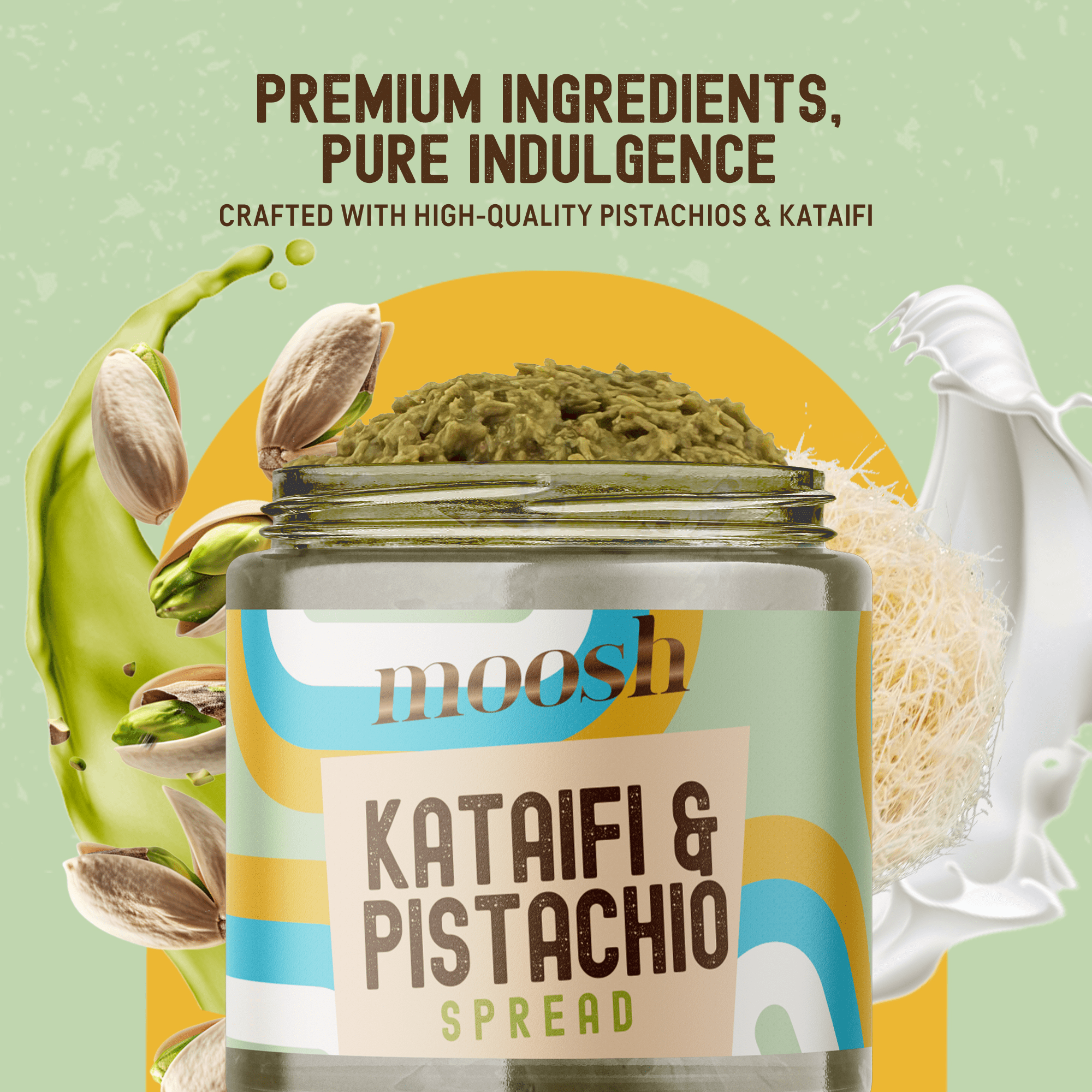 Moosh Dubai Chocolate Bar Filling – Viral Pistachio & Kataifi Spread for Desserts, Toast, and Candy Making (12 oz)