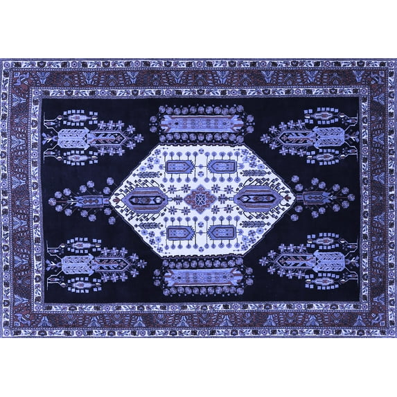 Ahgly Company Indoor Rectangle Persian Blue Traditional Area Rugs, 5' x 8'