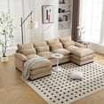 thumbnail image 2 of LUCKHAO U Shape Sectional Sofa Cloud Couch for Living Room, 110" Modern Chenille Comfy Modular Sofa, 4 Seat Sofa Sleeper with Double Chaise & Memory Foam, 2 of 24