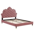 thumbnail image 3 of Modway Sasha Button-Tufted Performance Velvet King Bed in Dusty Rose, 3 of 10