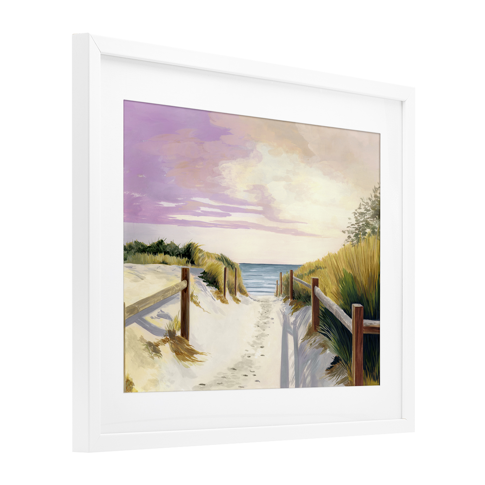 Cottesloe Beach Pathway White Framed Print Under Glass, design by Courtney Haley